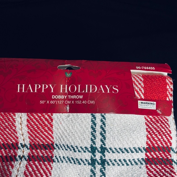 Vintage Christmas Blanket Plaid Throw 50X60 Woven Cotton Blend Dobby Holiday - Picture 2 of 10